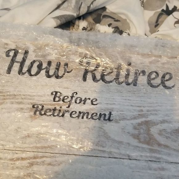 How Retirees Tells Time Farmhouse Chic Wooden White Washed Wall Decor New - Picture 5 of 10